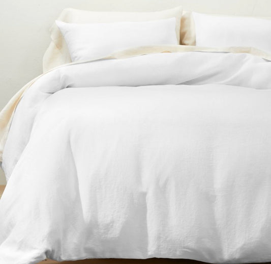 Linen Duvet & Sham Set - Casaluna™ King - White