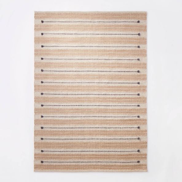 Striped/Clipped Yarn Rug 7'x10' Beige Threshold/Studio McGee