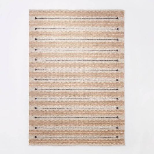 Striped/Clipped Yarn Rug 7'x10' Beige Threshold/Studio McGee